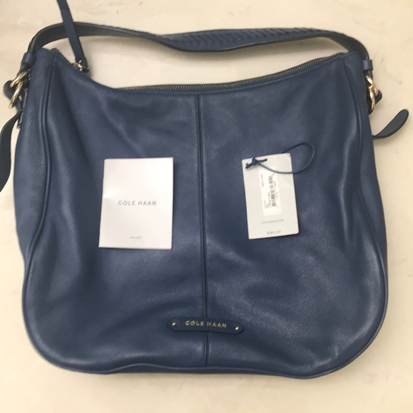 Cole Haan Handbags - Cole Haan Iris Large Leather Hobo Bag Deep Lake